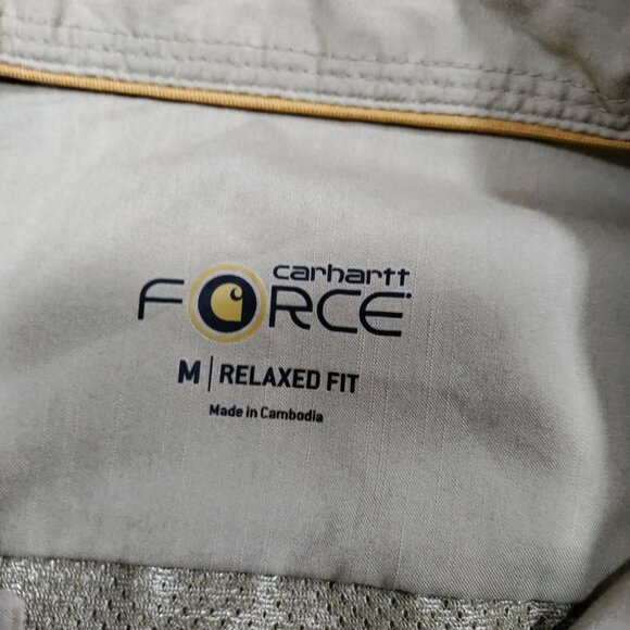 Carharrt FORCE Relaxed Fit Short Sleeve Button Front Collared Shirt Men's Medium - Picture 6 of 14